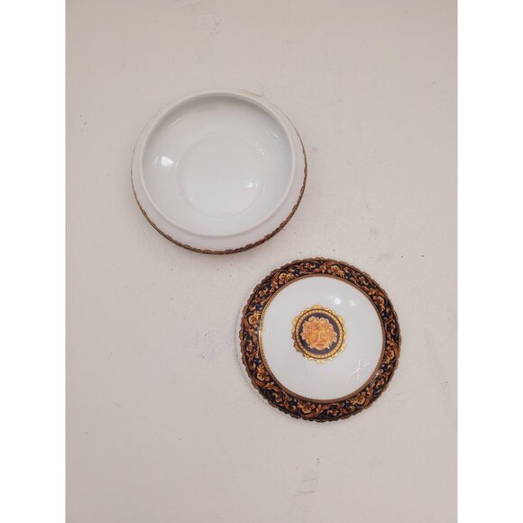 Vintage Limoges 24kt Gold Gilt Bacchus Trinket Box Dish, Fine French Porcelain - Picture 6 of 10